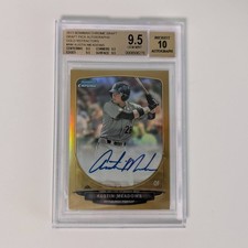 2013 Bowman Chrome Draft Austin Meadows Gold Refractor Auto 17/50 #BCA-AM