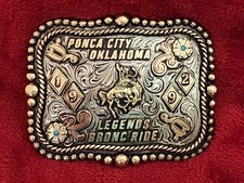 Rodeo  1992  Bronc Riding X-TREME Champion Trophy Buckle  Ponca City Oklaho  Rare  W5