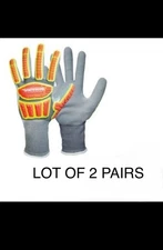 New ORMADUS BRAND IMPACT WORK SAFETY GLOVES HEAVY DUTY Size L Large 2 Pairs