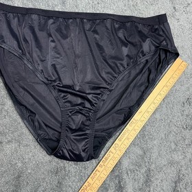 3 Pair Vintage Bali 24602 Black Nylon Satin High Cut Brief Panties Size 13 Panty