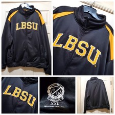 Long Beach State Jacket Mens XXL Black Gold NCAA Full Zip Track LBSU Embroidered