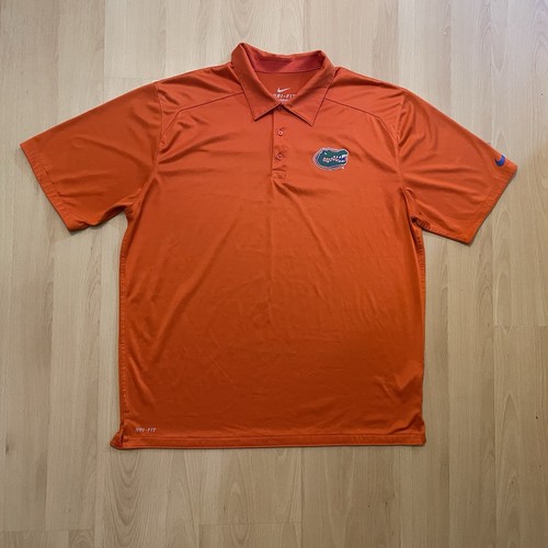 Florida Gators XL Orange Nike Polo Golf Shirt Short Sleeve Dri-Fit Blue Check - Picture 2 of 14