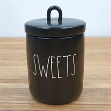 Rae Dunn Artisan Collection SWEETS Black Canister Candy Jar Storage UNUSED
