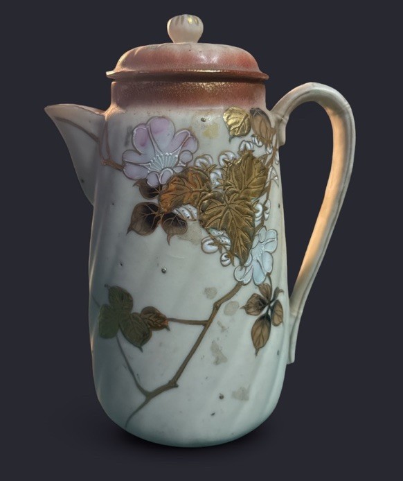 Antique Japanese Porcelain Gold Gilded Chocolate/Coffee Pot Ca. 1920