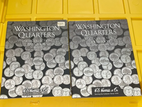 USA Coin Folder Washington Quarters State Collection 1999 - 2008 Volume I & II