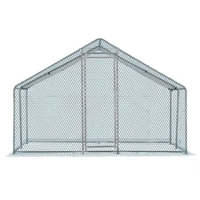 Large 10x10FT Metal Chicken Run Pen Walk-in Cage Poultry Coop Duck Rabbit House