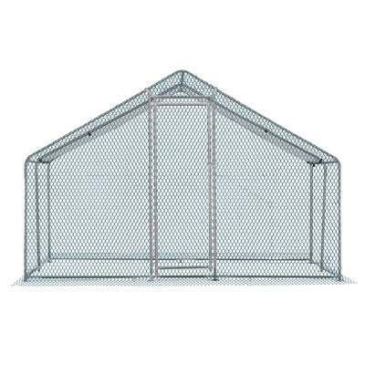 Large 10x10FT Metal Chicken Run Pen Walk-in Cage Poultry Coop Duck Rabbit House
