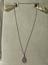 18k White Gold Heart shape Natural Diamond necklace 1.41 Ct D Color 0.23 Ct Rd
