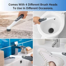 4 in 1 Electric Cleaning Brush Cordless Power Spin Scrubber for Kitchen Bathroom