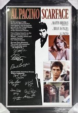 SCARFACE Al Pacino Pfeiffer Bauer Abraham Loggia Salazar +7 Signed Poster FRAMED