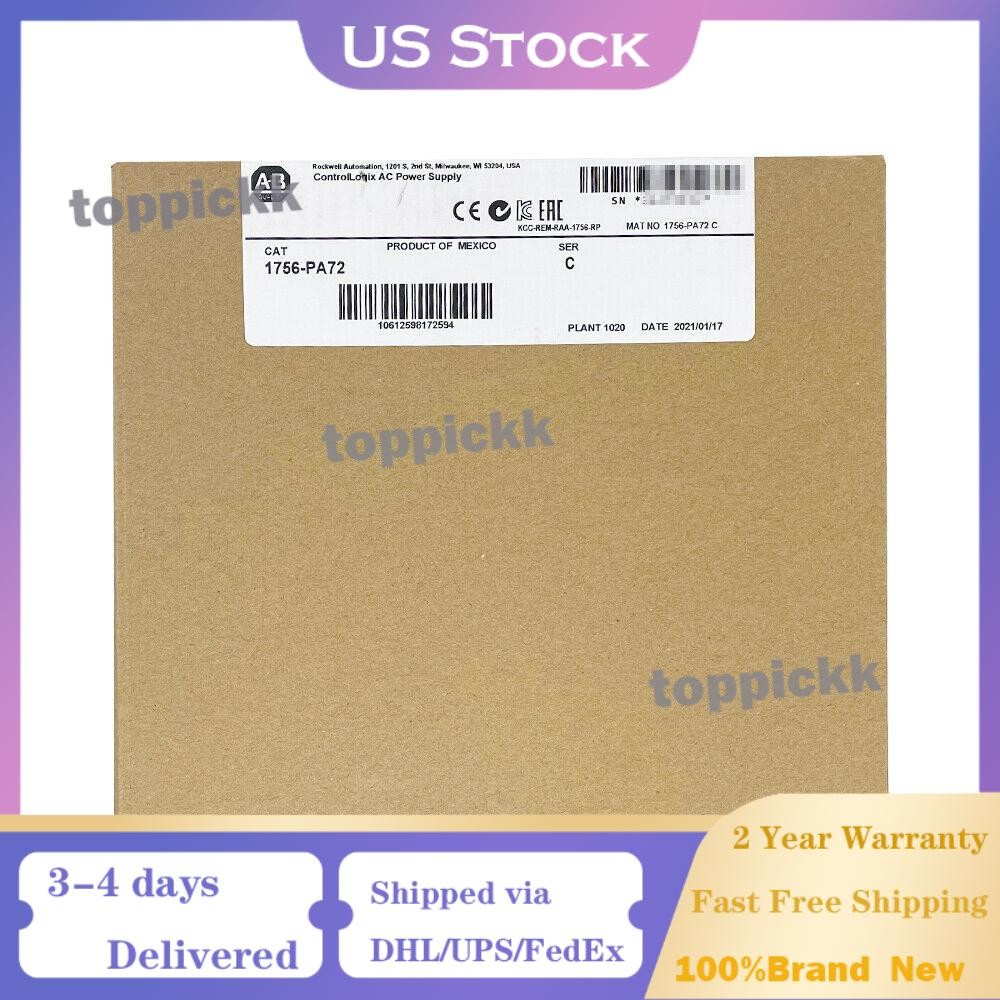 NEW- 2021 Sealed AB 1756-PA72 /C ControlLogix AC Power Supply 1756PA72 USA