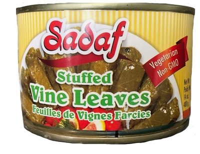 Sadaf Dolmeh Stuffed Vine Leaves with Rice Mediterranean Dolmas 14 oz. Vegan