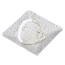 2Pcs Decorative Tray, Frosted Serving Tray with Hammer Pattern, 3x2.9" Silver