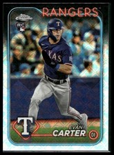 2024 Topps Chrome Logofractor Edition Evan Carter #136 Rookie Texas Rangers RC