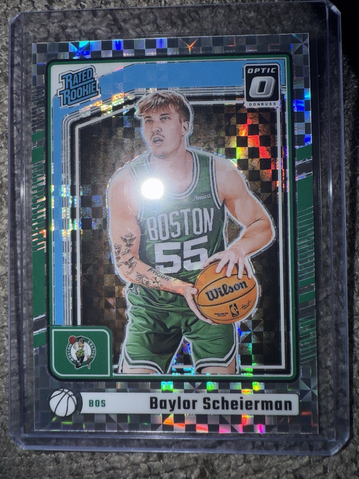 2024-25 Optic Baylor Scheierman Rated Rookie Checkerboard Case Hit #263 Celtics
