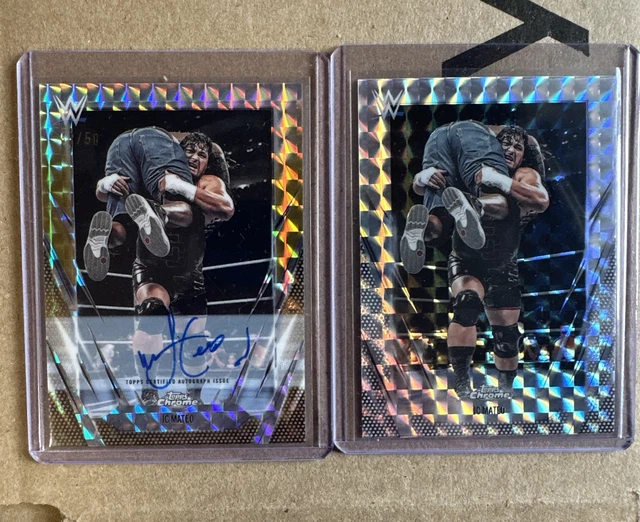2026 Topps Chrome WWE JC Mateo Gold Geometric Autograph # 42/50 & Bonus Geo Base
