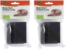 Heavy Duty Black Zilla Reptile Screen Clips 2 Pack For 30 Gallon Terrariums