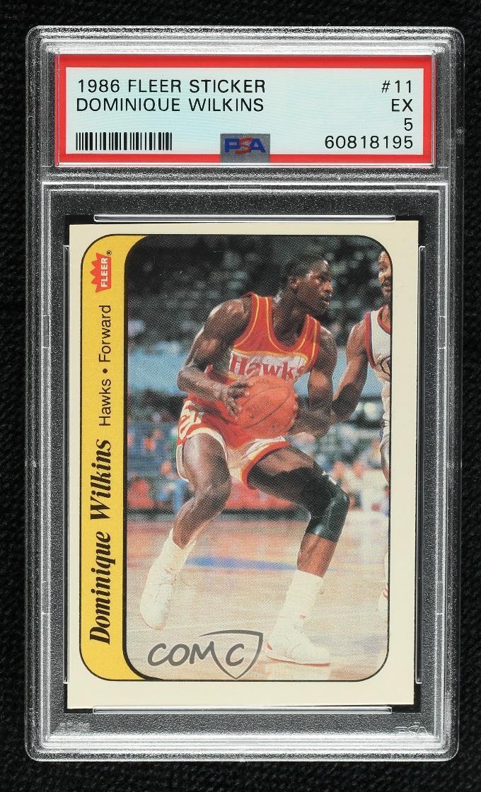 1986 Fleer FLEER STICKER #11 Dominique Wilkins front
