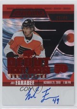 2021-22 Credentials 2019-20 Debut Ticket Access Red /65 Joel Farabee Auto 13og