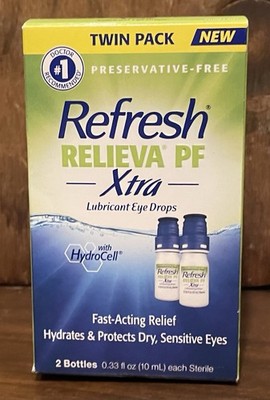REFRESH Relieva PF Xtra Lubricant Eye Drop Twin Pack 2 Bottles EXP 12/2027 NEW
