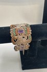 925 Mexican Sterling Silver Amethyst Turquoise Coral Bird Cuff Bracelet 6.5" — photo 1