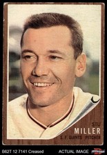 1962 Topps #155 Stu Miller Normal Tint Giants COMMON VARIATION 1 - POOR