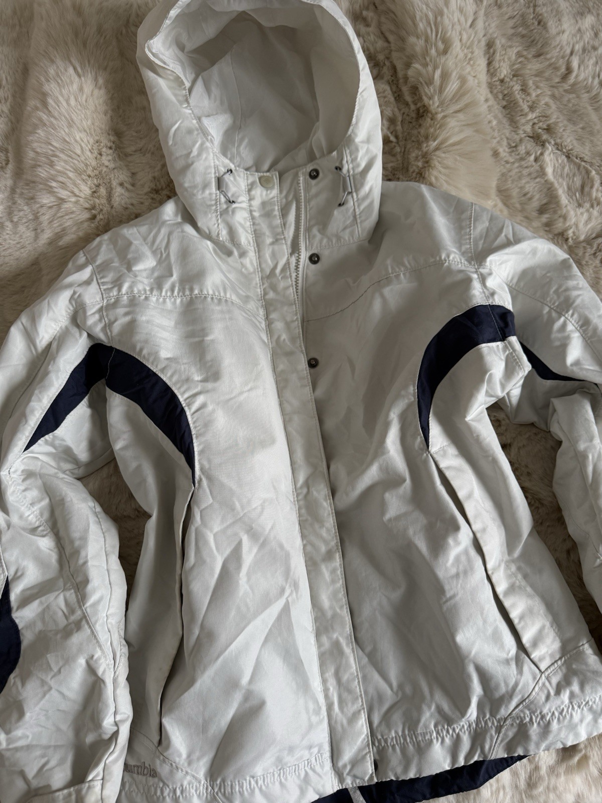 Columbia Omni Heat Interchange Ski Jacket Winter Coat Woman's Small Hooded White
