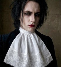Lace Jabot Cravat: White Cotton Victorian Collar, Steampunk Costume