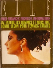 'ELLE' FRENCH VINTAGE MAGAZINE LIZ TAYLOR COVER 19 JULY 1963