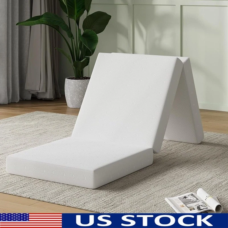 Portable Tri-Folding Mattress Comfort Foam Multipurpose Floor Sofa Bed Topper US