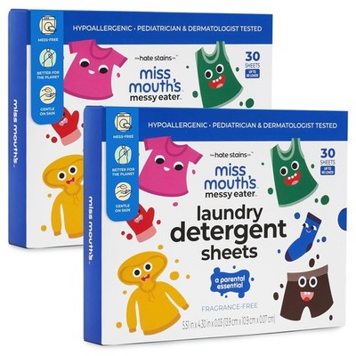 Miss Mouth's Laundry Detergent Sheets - 120 Loads, Pack 120 loads (pack of 2)