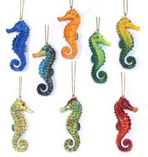 Tropical Reef Seahorse Tiki Christmas 4 Inch Ornament