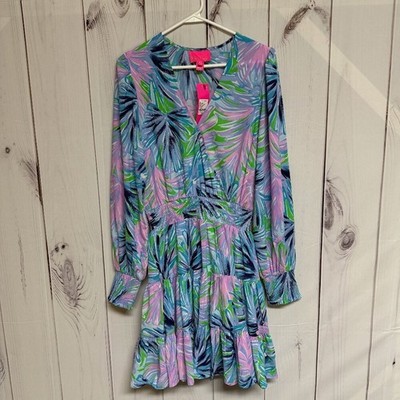 Lilly Pulitzer Heline Stretch Dress 10 Gecko Green Beach Bash NWT