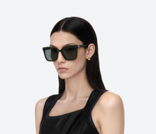 Gentle Monster New Her KC2 Khaki Acetate Square Sunglasses Gray Lenses 2025