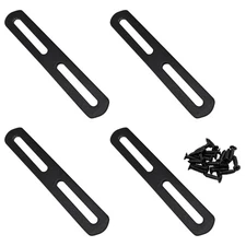 4 PCS 7.8" Black Flat Mending Plate Support with Slots, Straight Stainless St...
