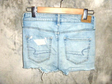 AMERICAN EAGLE SUPER STRETCH DISTRESSED HI RISE SHORTIE DENIM SHORTS SIZE 4