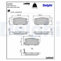 Delphi Bremsbelagsatz, Scheibenbremse LP1829 FüR Mazda Suzuki