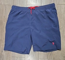 U.S. Polo Assn. Swim Trunks Blue w/ Red Lining Men's Sz XL,Perfect 1339