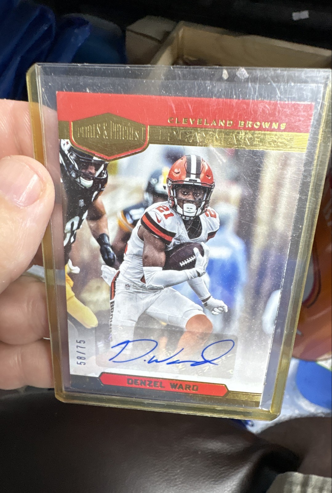 Denzel Ward Panini Plates & Patches Playmakers Autographs #PMDW Base
