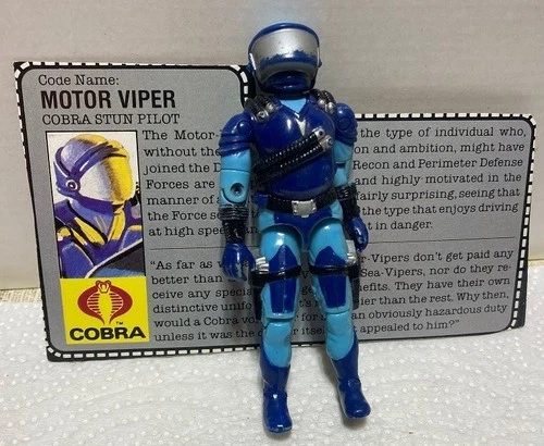 GI Joe ARAH 1986 Motor Viper Cobra Stun Pilot File Card Loose Arm New O-Ring