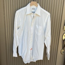 Vintage Arrow Stylish Men's White Dress Shirt Solid Point Collar. Made In USA