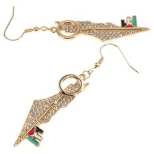  Watermelon Palestine Earring Sparkle Earrings Chain Necklace for Charms