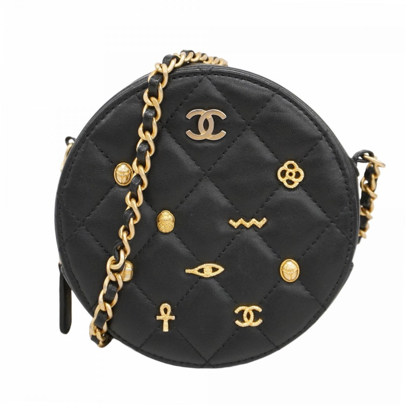Chanel Matelasse Chain Shoulder Bag in Black Lambskin for Women GZl19o6x-image