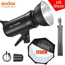 US GODOX SK400II-V 400Ws Photo Studio Strobe Flash 120CM Grid Softbox 2m Stand