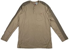 Bulwark FR Long Sleeve Henley Men s Large Cat2 2112 Beige