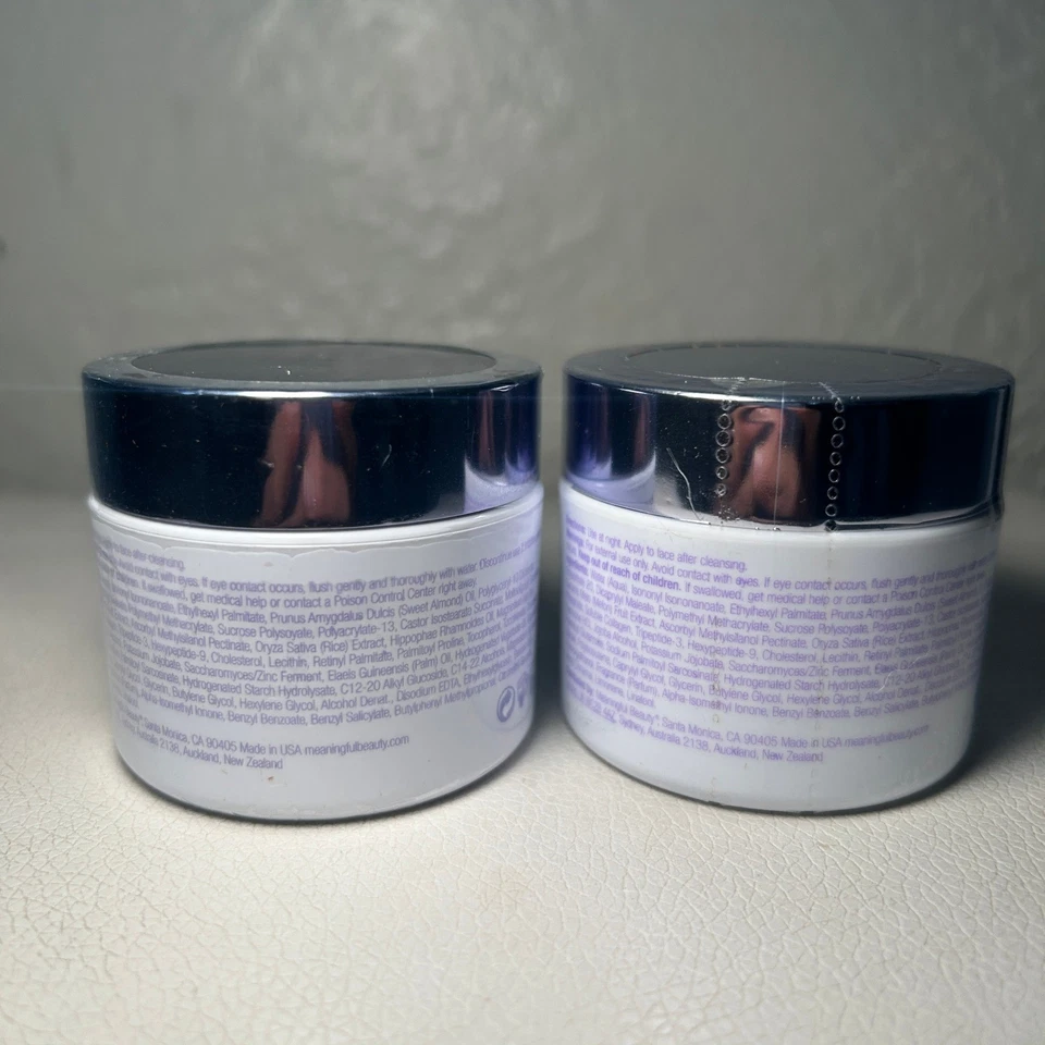 Meaningful Beauty Cindy Crawford Crema de Noche Antienvejecimiento 2x 1.7oz 50ml Nuevo Set Foto 3 de 4