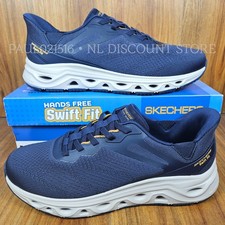 SKECHERS Men's Hands Free Swift Fit Slip-on Shoes Navy Various Sizes