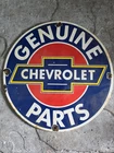 VINTAGE GENUINE CHEVROLET PARTS PORCELAIN SIGN 12"