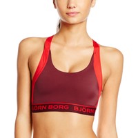 Bjrn Borg Women's Medium Support Bb Block Sports Bra Red (winetasting) Bjrn Borg Women's Medium Support Bb Block Sports Bra Red (winetasting)