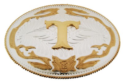 Initial T Letter t Belt Buckle New Men Women Western Really  display picture 3